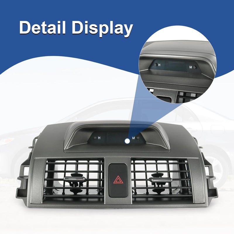 DICMIC Center Dash A/C Outlet Air Vent Panel with Emergency Switch Clock Button Compatible with 2009-2013 Toyota Corolla Replace# 55670-02340 - Image 5